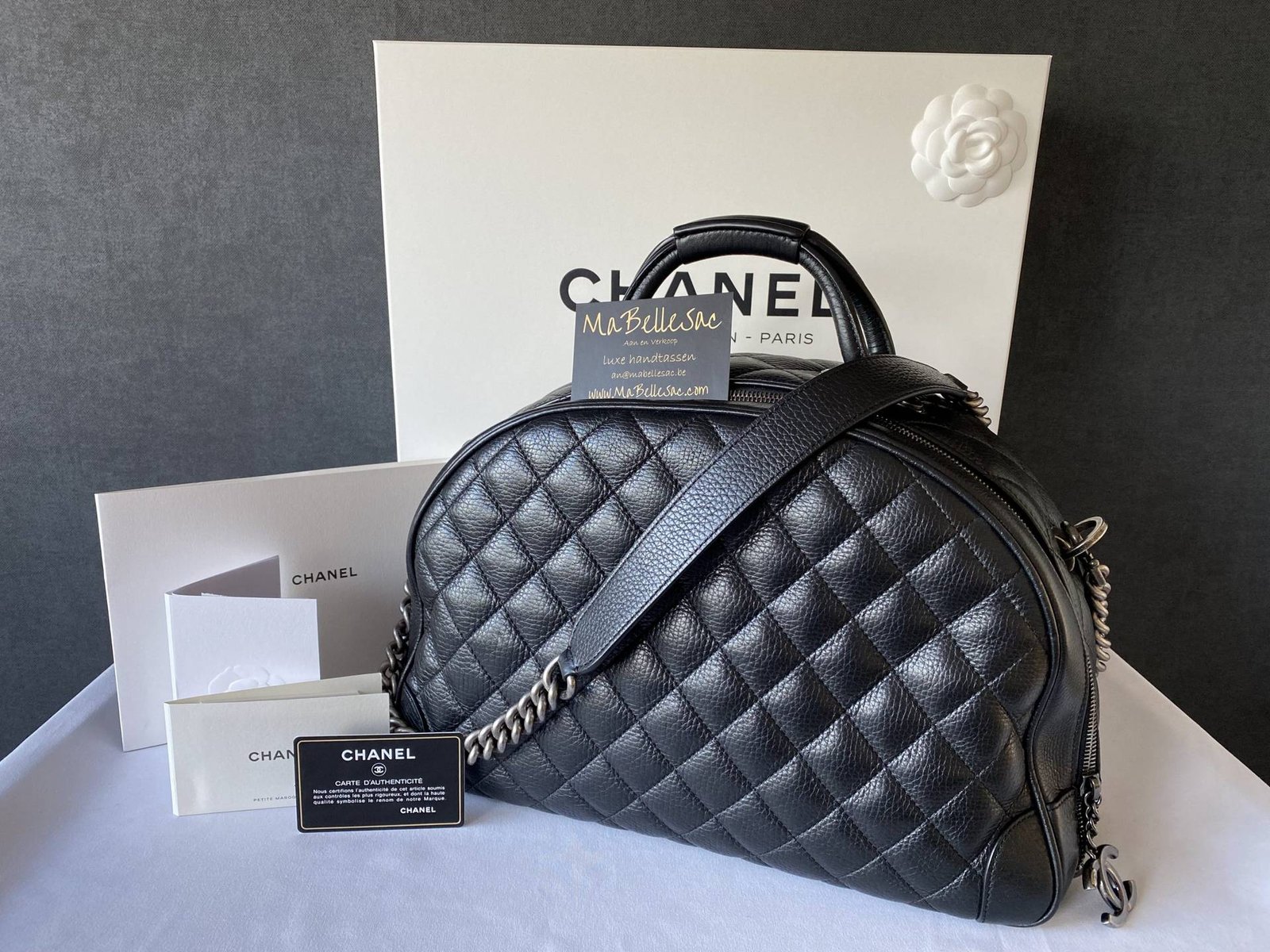 Chanel Black Patent Leather Bowling Bag ○ Labellov ○ Buy and Sell Authentic  Luxury